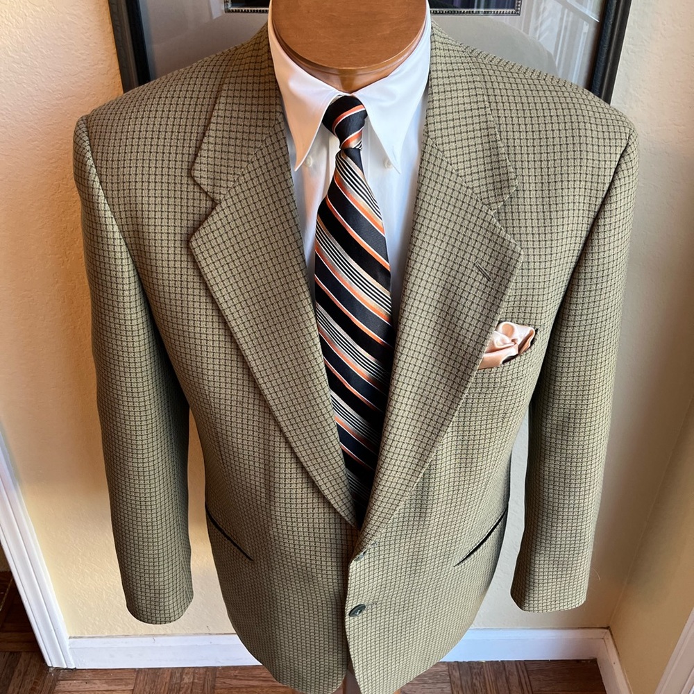 VIVA VINTAGE!  Andrew Fezza Assets All Wool Mini-check Weave Size 41R - Picture 4 of 14